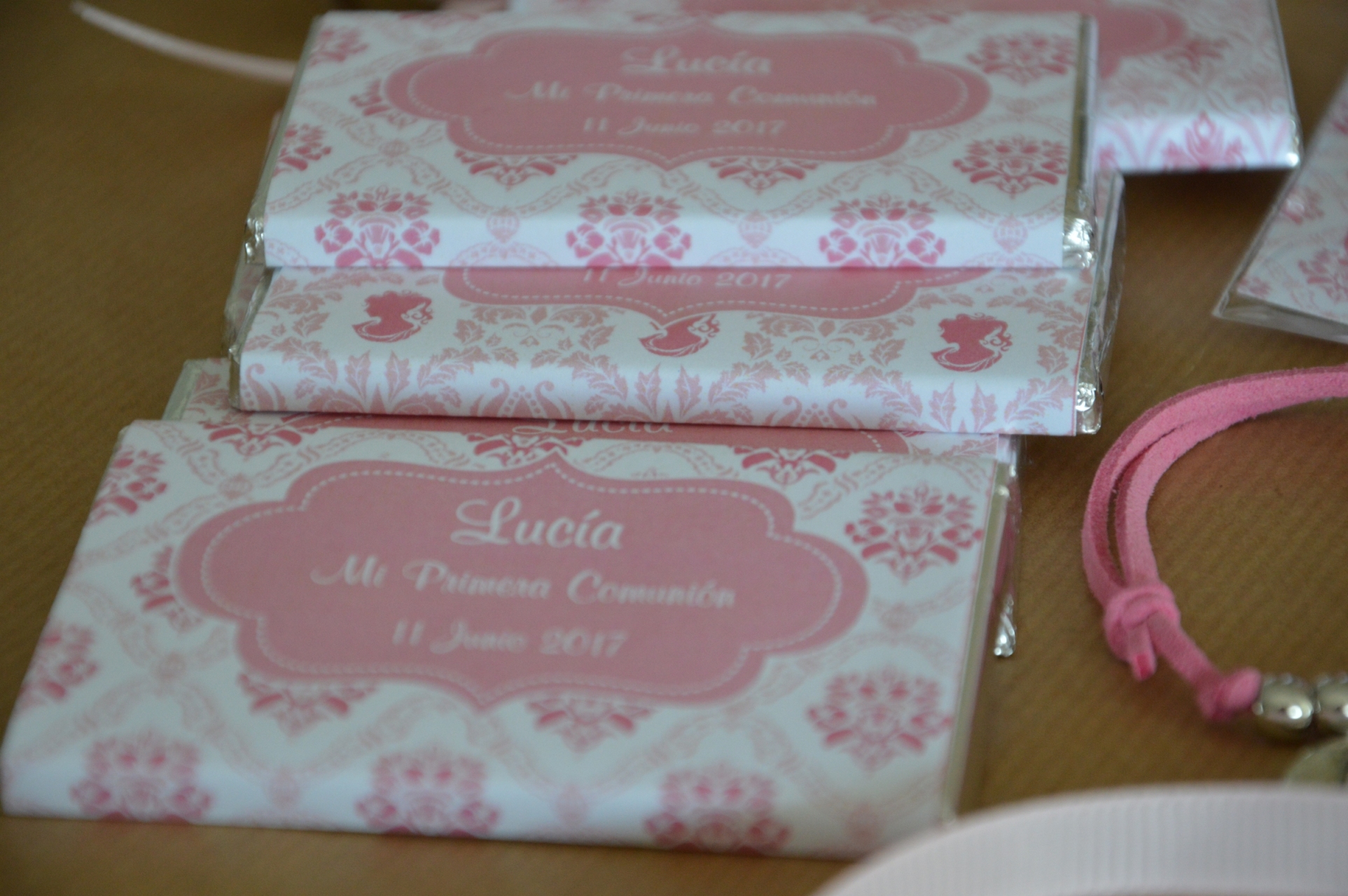 chocolatinas personalizadas primera comunion rosa eupml